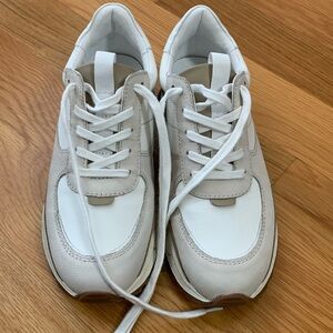 Madewell cream/taupe leather sneakers size 6.5
